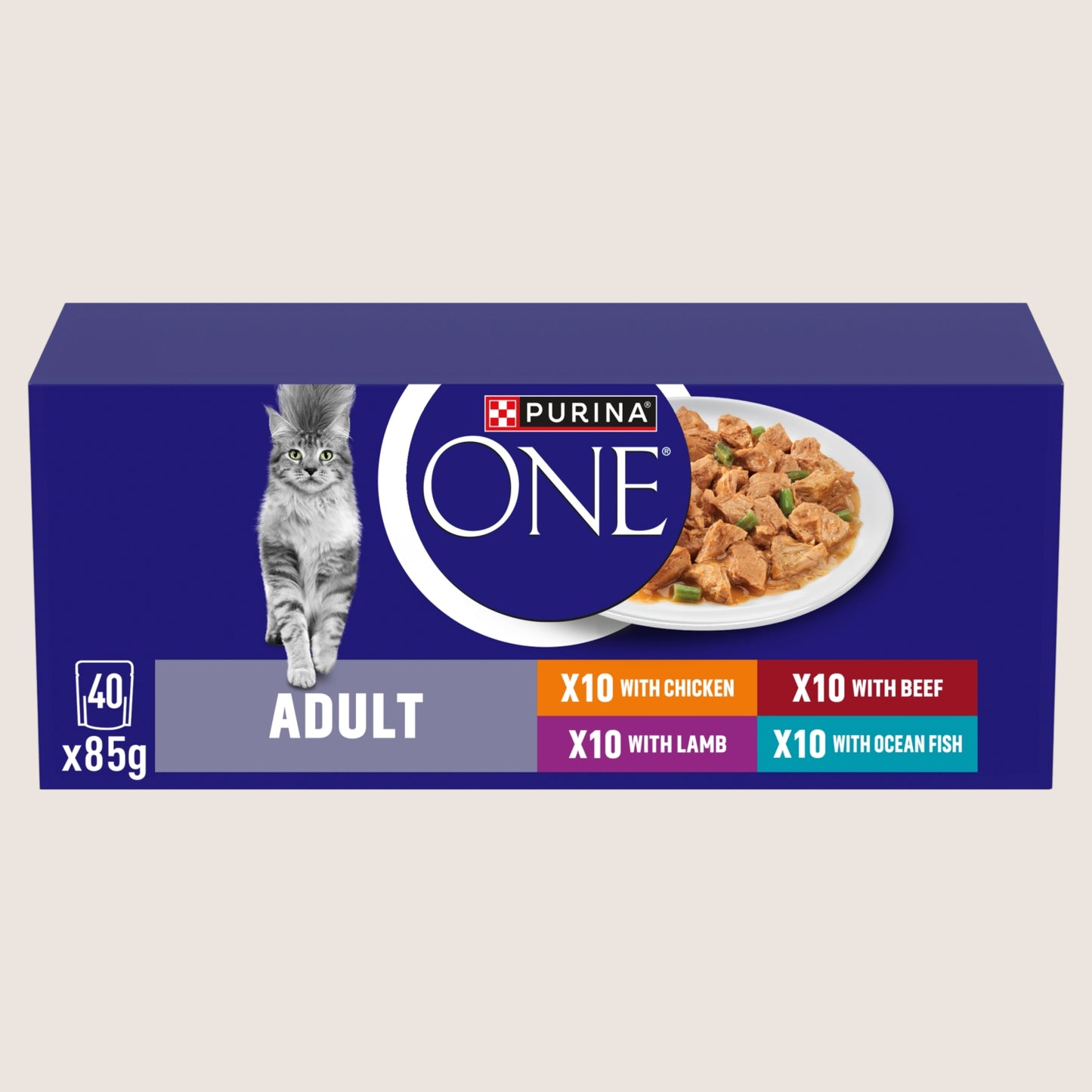 Purina PURINA ONE Mini Fillets Mixed Selection in Gravy Wet Cat Food With Omega Oils 40x85g