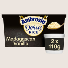 Ambrosia Deluxe Madagascan Vanilla Rice Pudding Dessert Snack Pots No Artificial Additives 2 x 110g