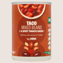 ASDA Taco Mixed Beans in a Spicy Tomato Sauce Sun Ripened Tomatoes 395g