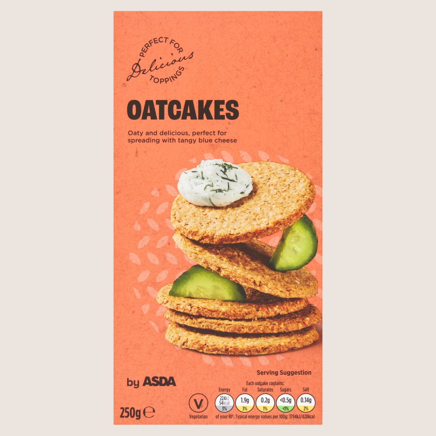 ASDA Oatcakes Wholegrain Oats 250g