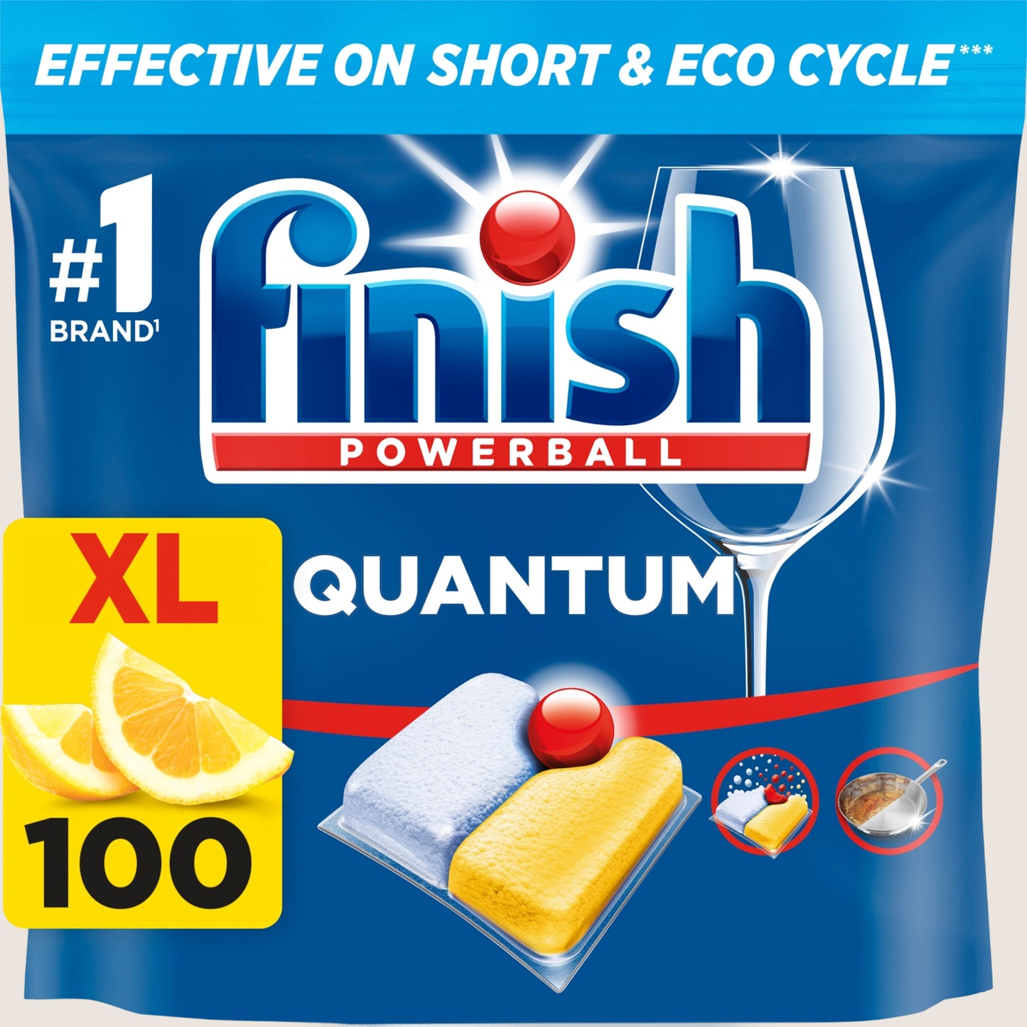 Finish Quantum All In One Dishwasher Tablets Lemon - 100 Tabs
