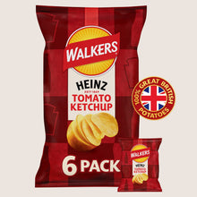Walkers Heinz Tomato Ketchup Crisps No Artificial Additives 6x25g