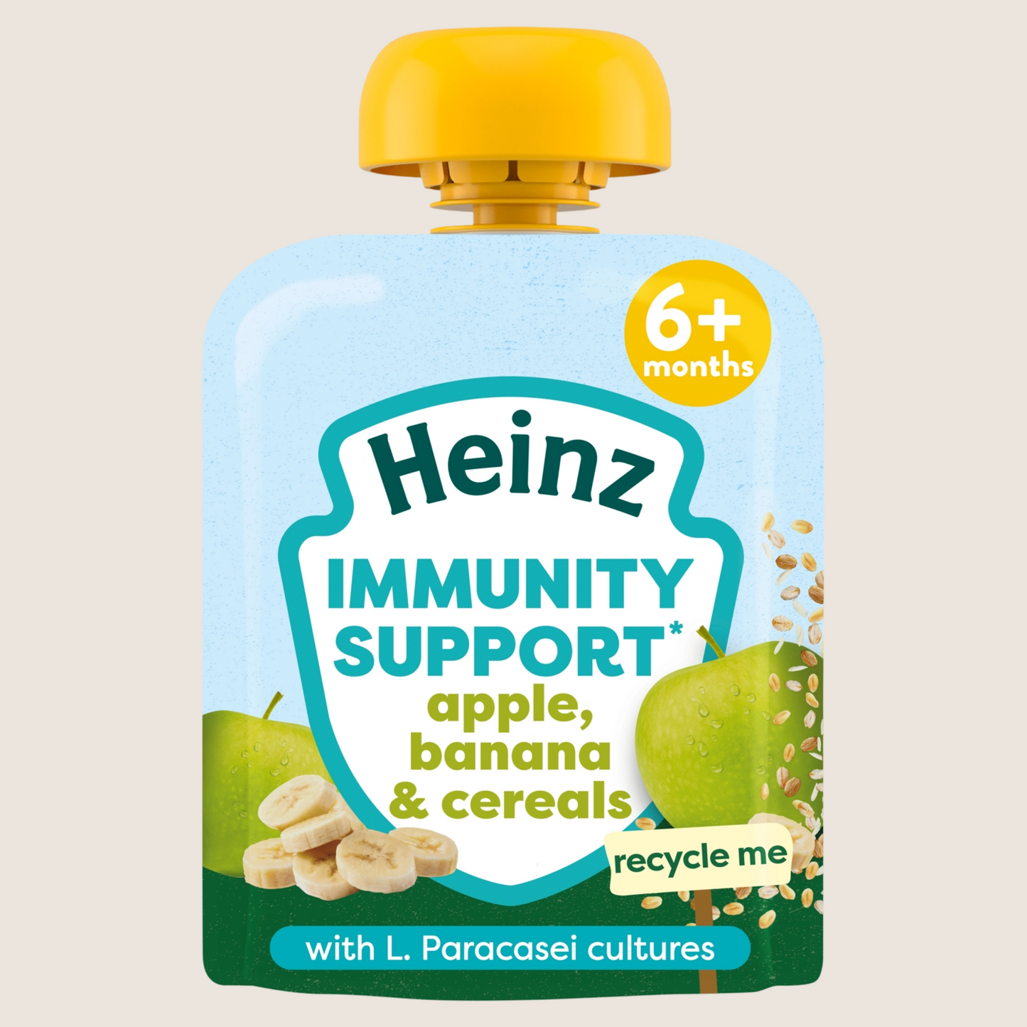 Heinz Baby Food Apple Banana & Cereals Immunity Support Pouch 6+ Months 6 Months Plus 85g