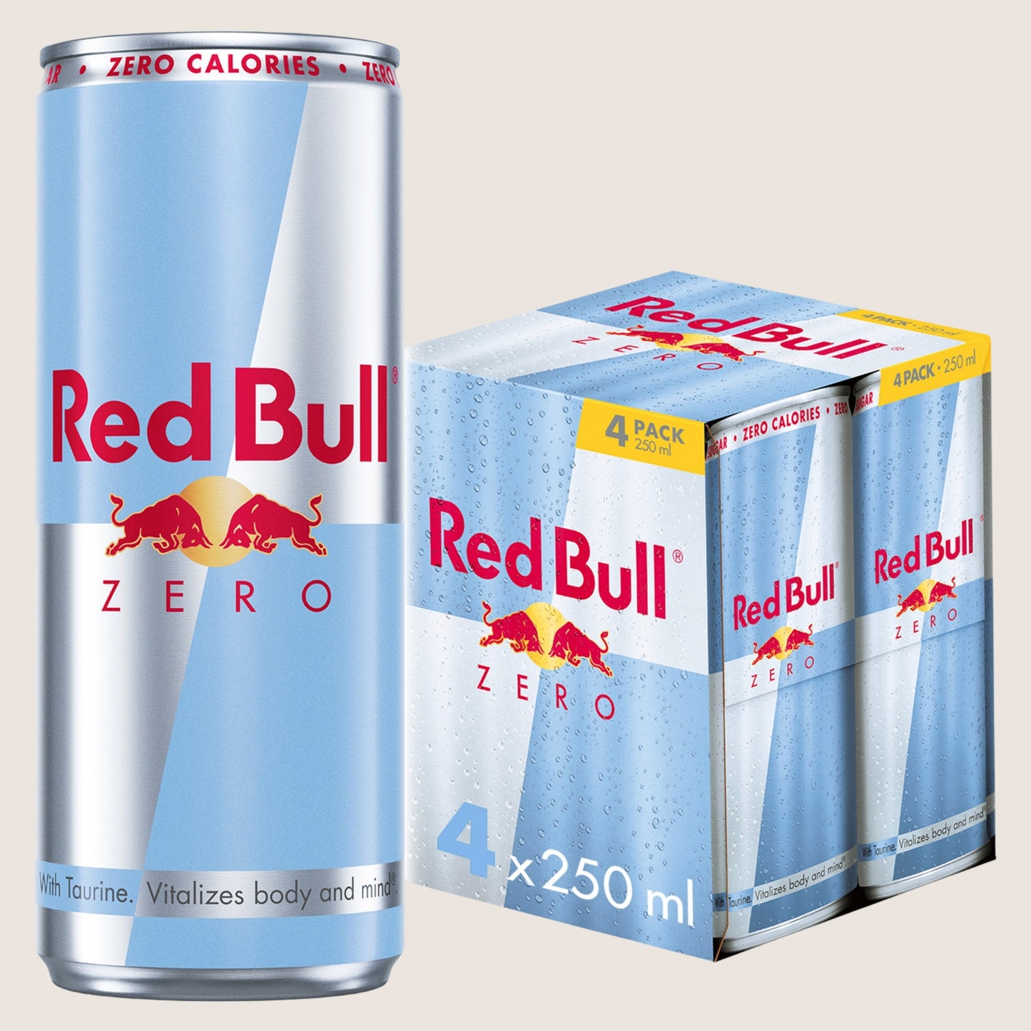 Red Bull Zero Energy Drink Refreshing 4 Pack 250ml
