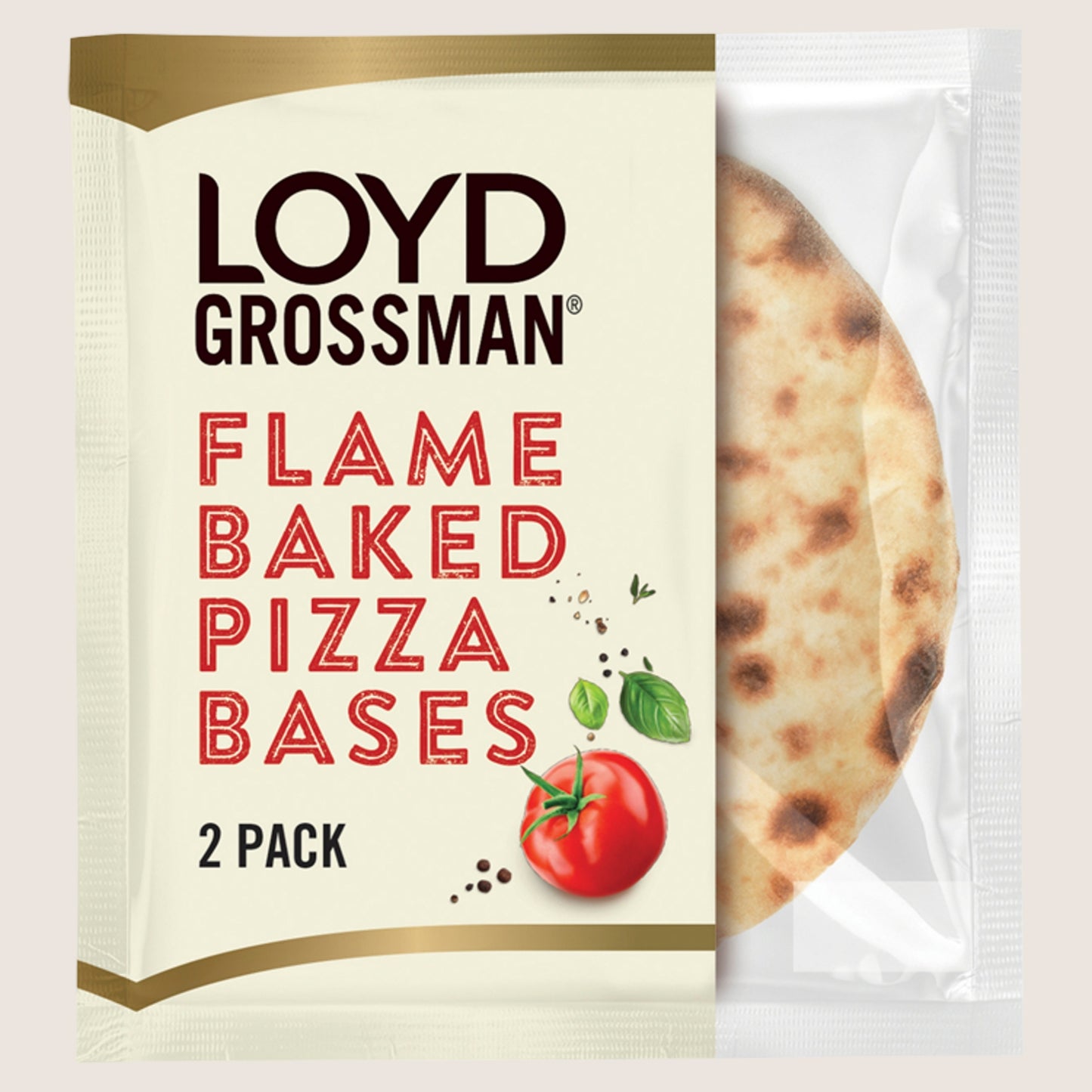 Loyd Grossman 2 Sourdough Flame Baked Pizza Bases No Artificial Additives 220g
