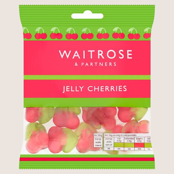 Waitrose Jelly Cherries Simple Pleasure 65G