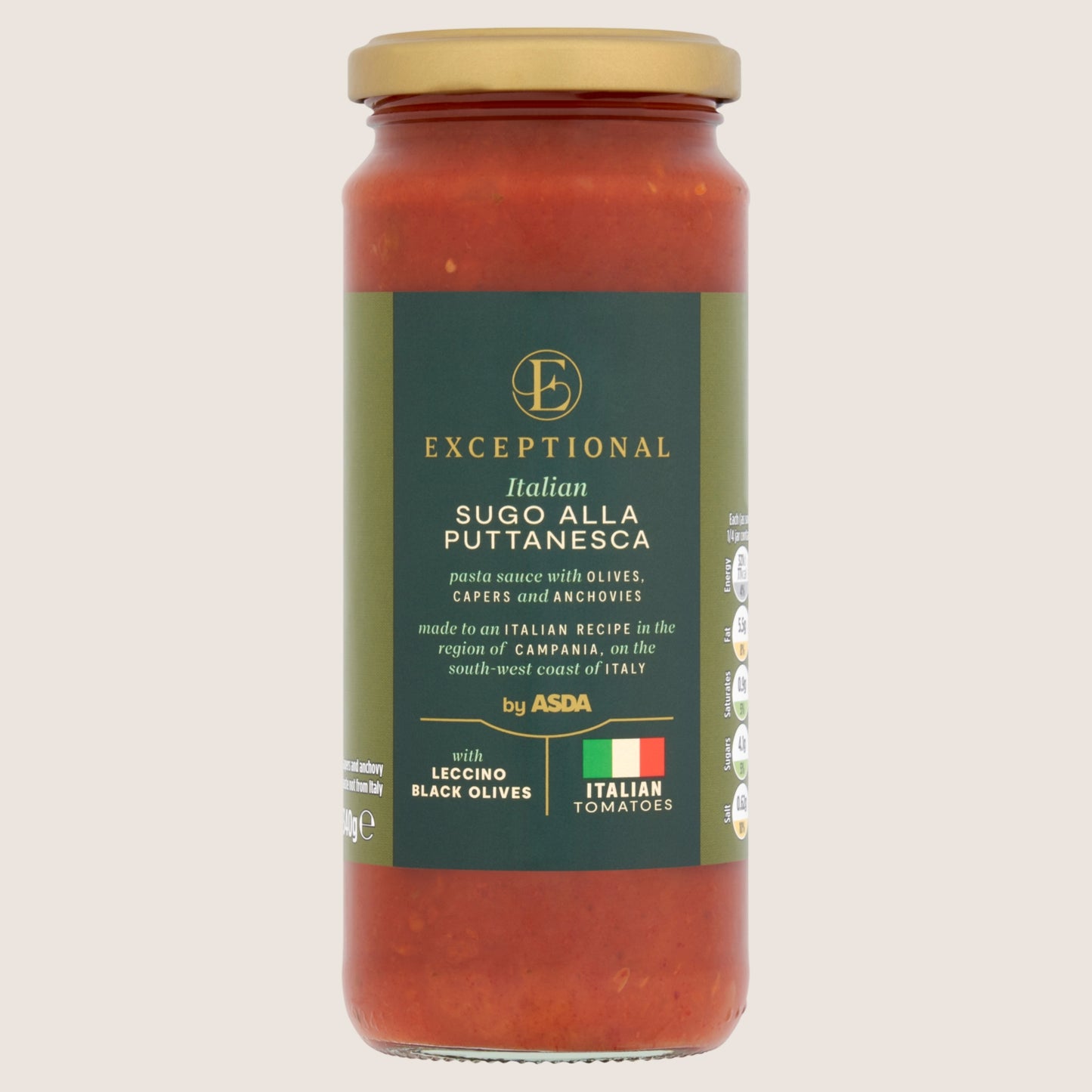 Exceptional by ASDA Italian Sugo Alla Puttanesca Sauce No Artificial Additives 340g