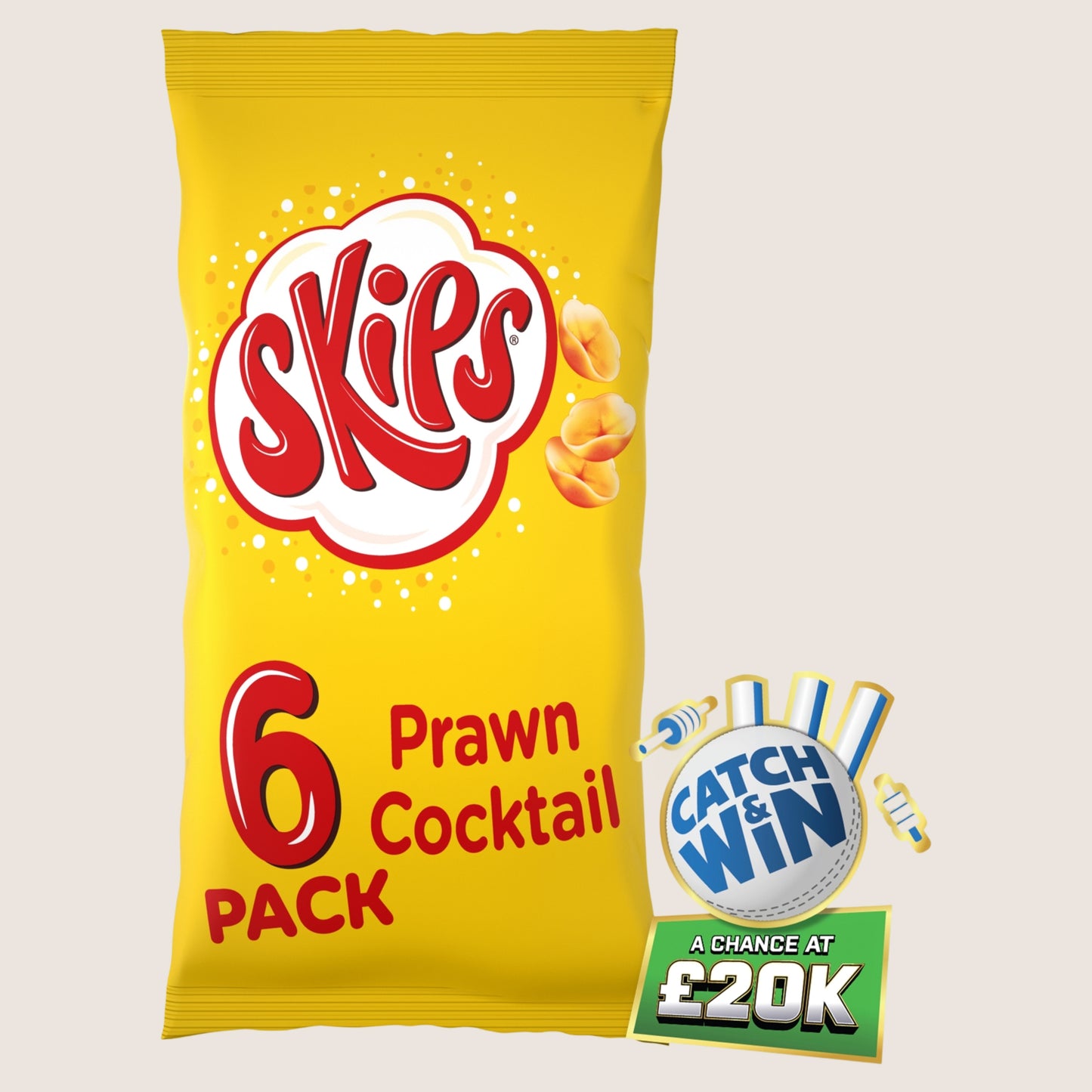 Skips Prawn Cocktail Crisps No Artificial Additives 6 Pack