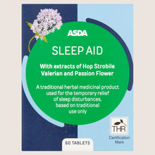 ASDA Sleep Aid with Extracts of Hop Strobile Valerian and Passion Flower 60 Tablets