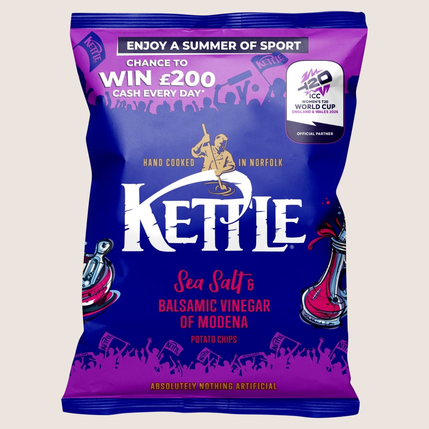 Kettle Sea Salt & Balsamic Vinegar of Modena Potato Chips Gluten Free 130g