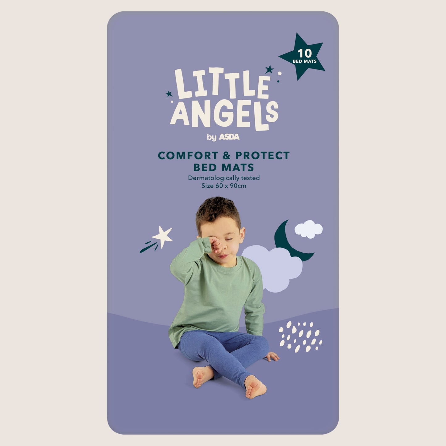ASDA Little Angels Comfort & Protect 10 Bed Mats Gentle Formula