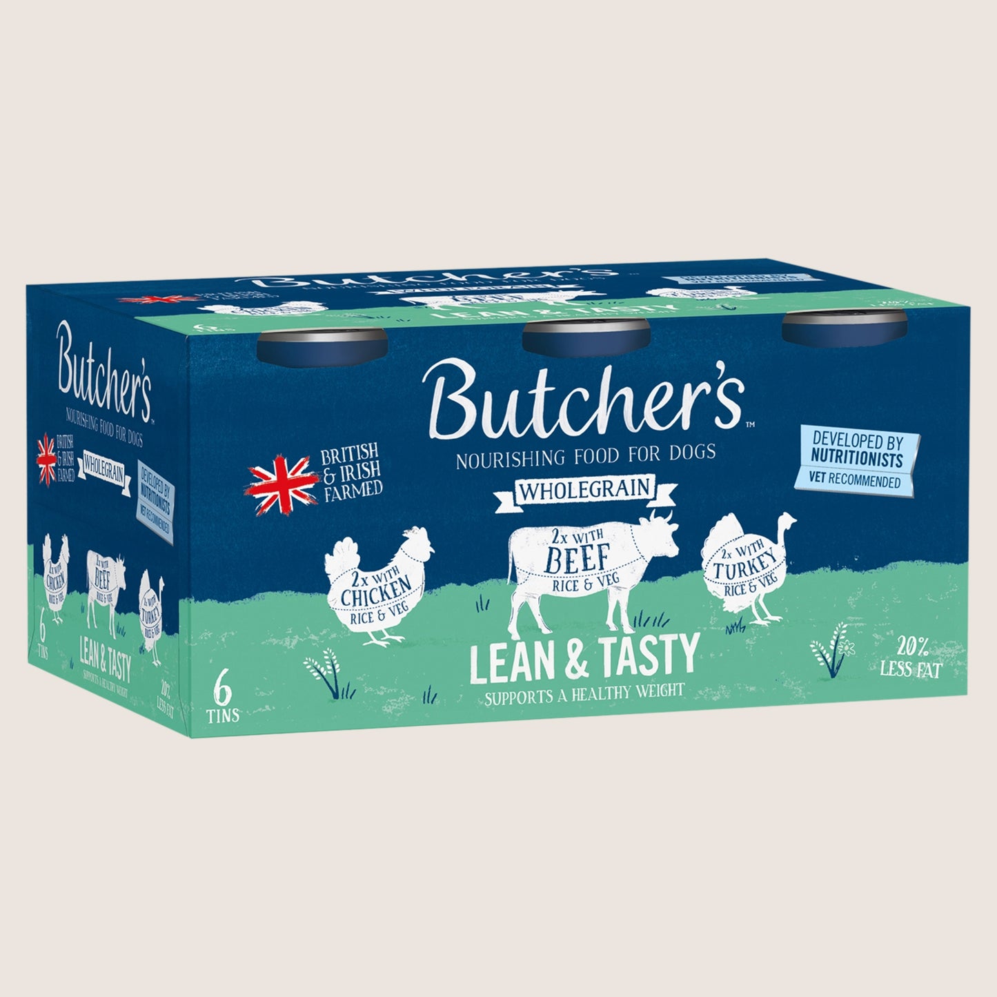 Butchers Lean & Tasty Dog Food Tins No Artificial Additives 6 x 390g