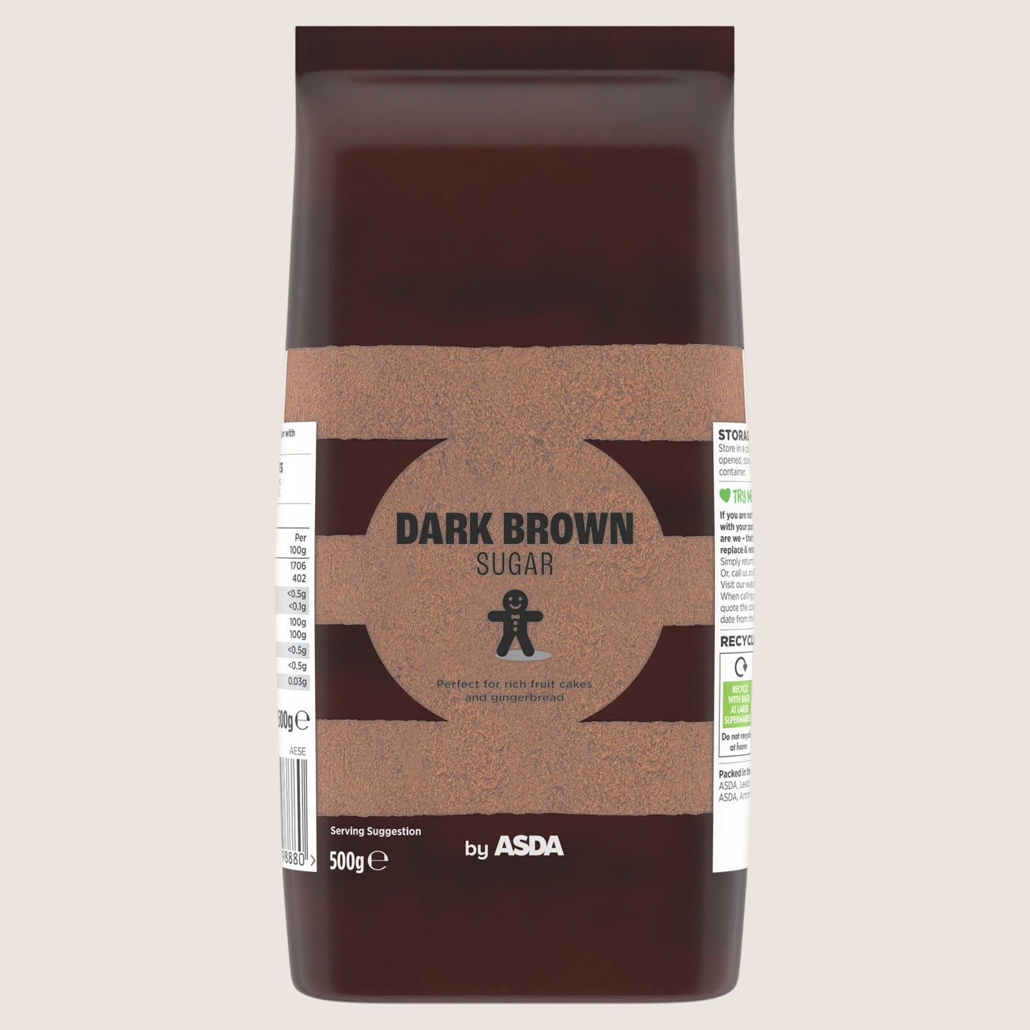 ASDA Dark Brown Sugar Premium Quality 500g