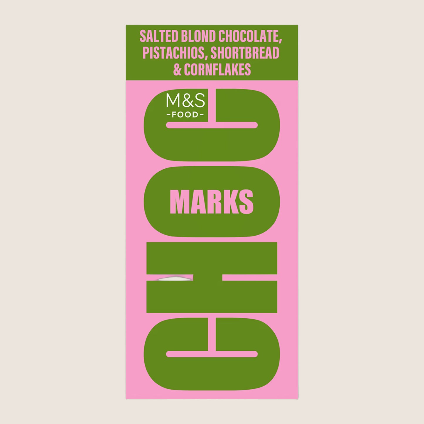 M&S Choc Marks Blond Chocolate And Pistachio Bar Real Chocolate 180 g