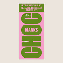 M&S Choc Marks Blond Chocolate And Pistachio Bar Real Chocolate 180 g