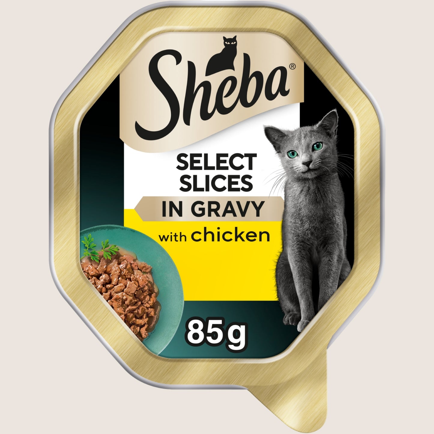 Sheba Select Slices Adult Wet Cat Food with Chicken in Gravy Tray With Taurine 85g
