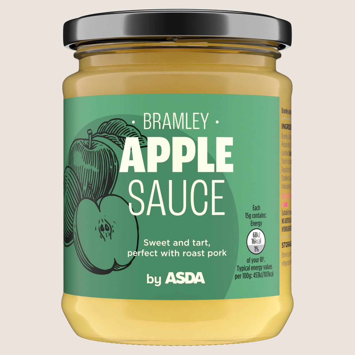 ASDA Bramley Apple Sauce No Artificial Additives 280g