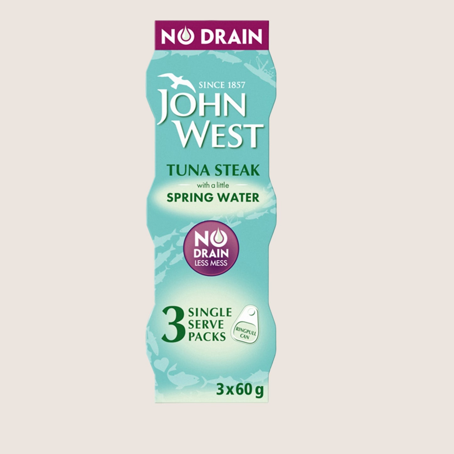John West Tuna Steak with a Little Spring Water High in Protein 3 x 60g