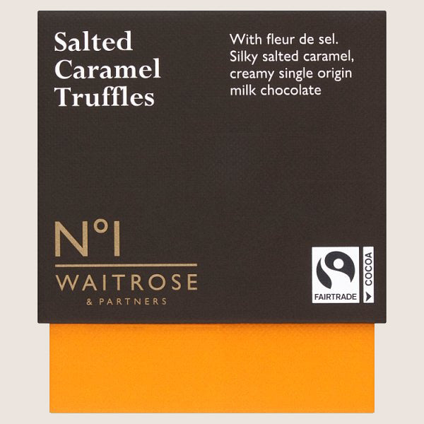 Waitrose No.1 Fairtrade Salted Caramel Truffles Quality Choice 120G
