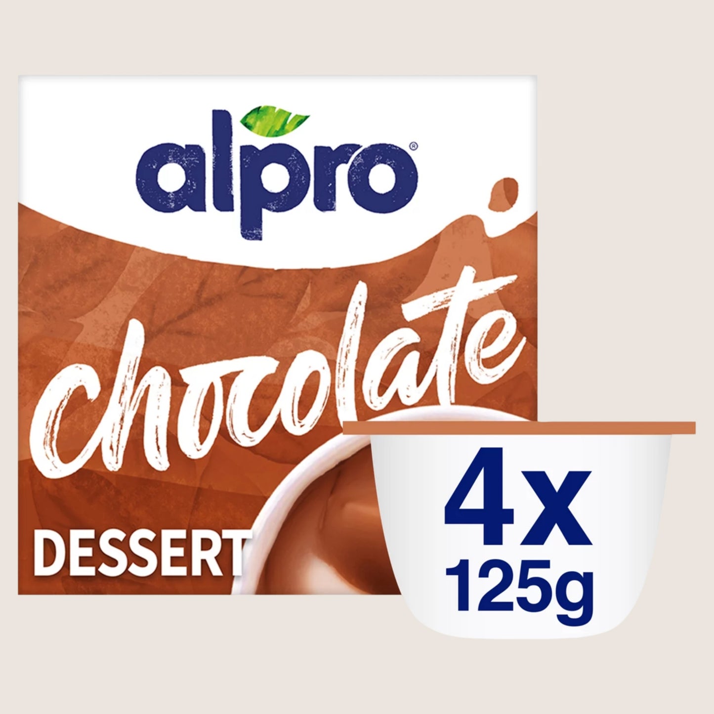 Alpro Chocolate Dairy Free Vegan Soya Dessert No Artificial Additives 4x125g