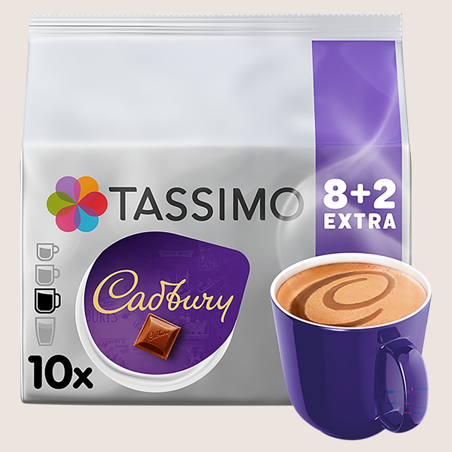 Tassimo Cadbury Hot Chocolate Pods x10 No Artificial Additives