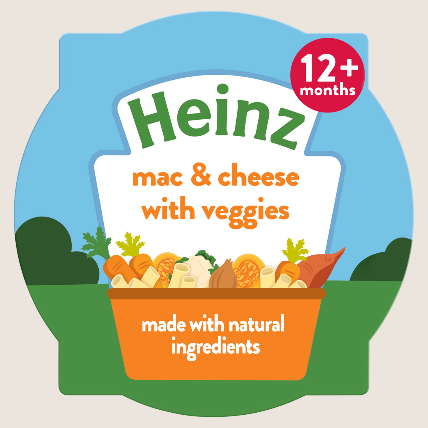 Heinz By Nature Mac & Cheese with Veggies Baby Food Tray 12+ Months No Artificial Additives 200g
