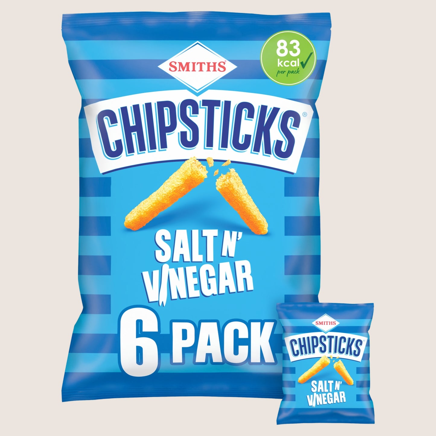 Smiths Chipsticks Salt & Vinegar Crisps Multipack 6 x 17g