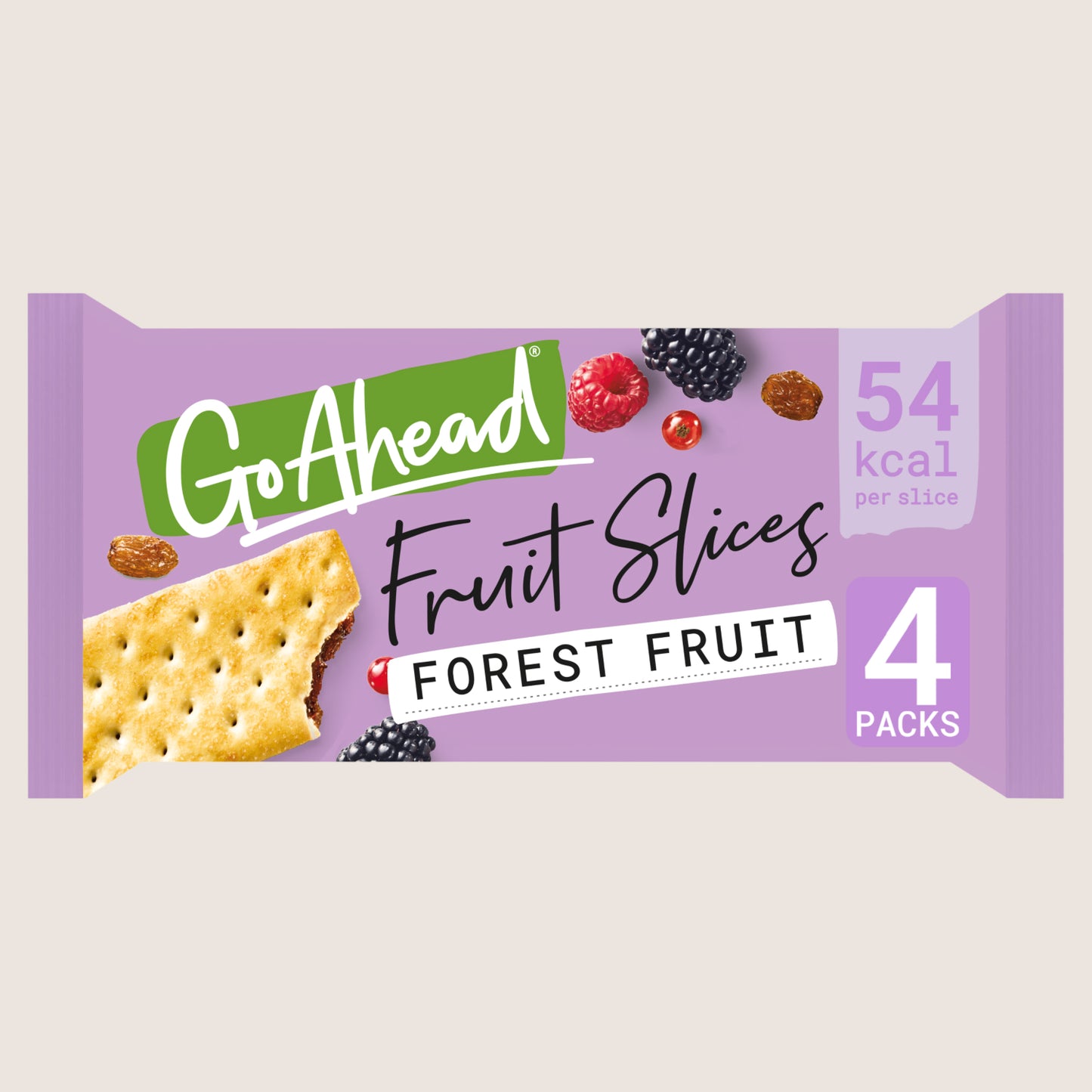 Go Ahead Forest Fruit Crispy Fruit Slices Snack Bars Multipack Vitamin Fortified 4 x 43., 174.6g