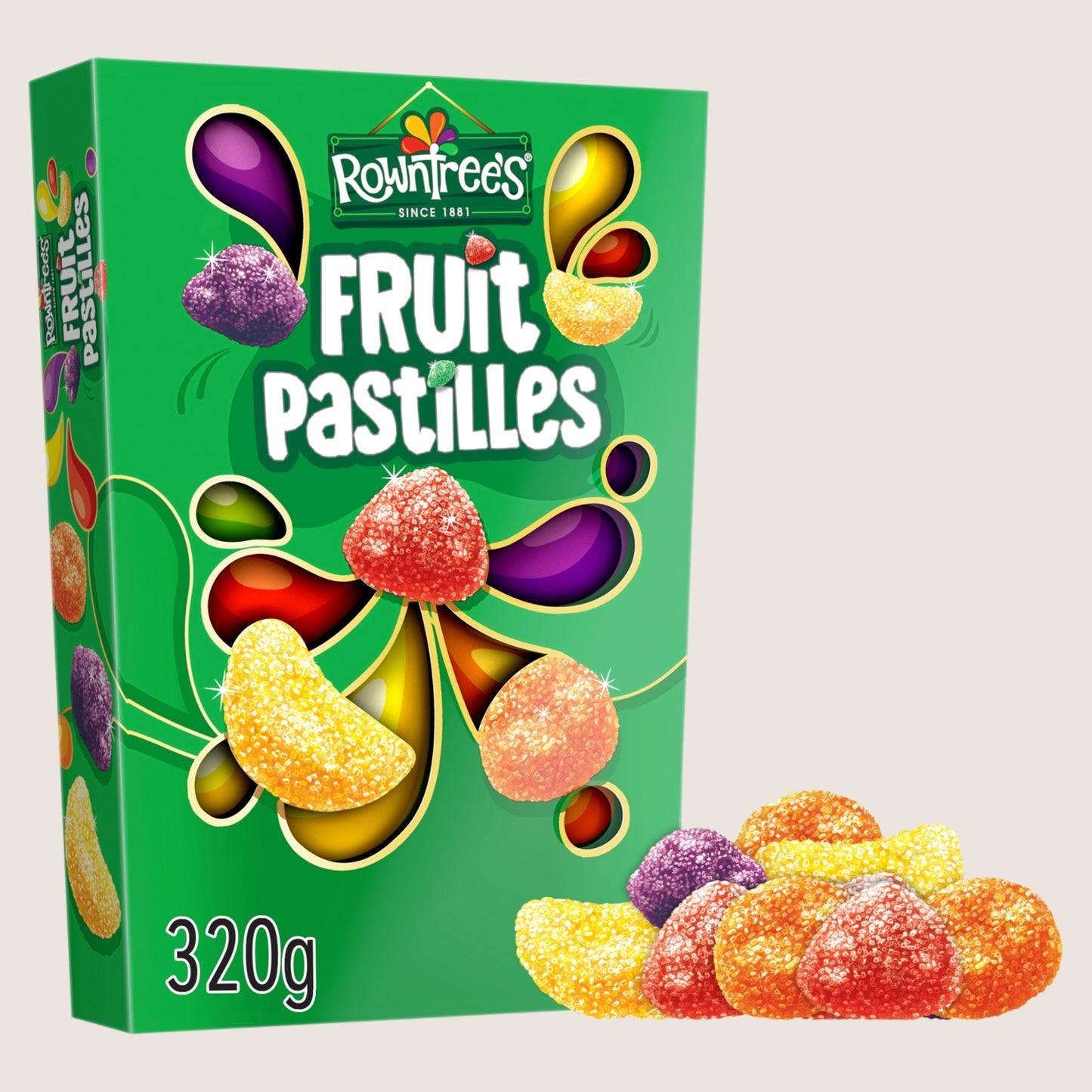 Rowntree's Fruit Pastilles Sweets Carton 320g