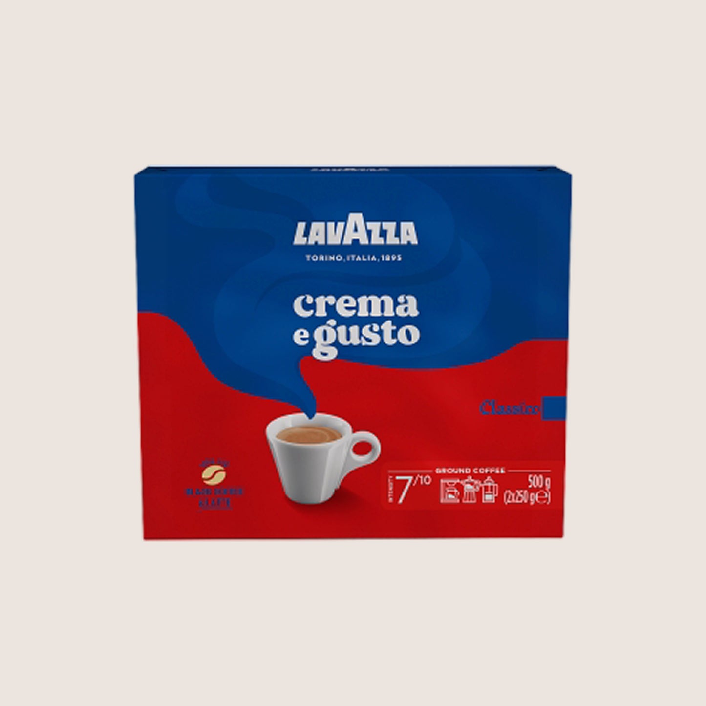 Lavazza Crema e Gusto Classico Ground Coffee No Artificial Additives 2 x 250g