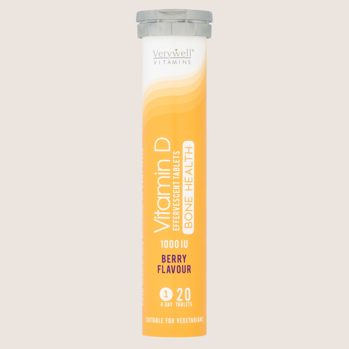 Verywell Vitamins Berry Flavour Vitamin D Effervescent Tablets 1 A Day 20 Tablets