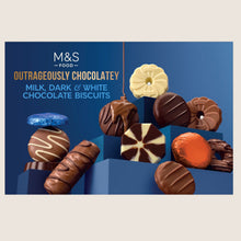 M&S Outrageously Chocolatey Milk, Dark And White Chocolate Biscuits 450 g