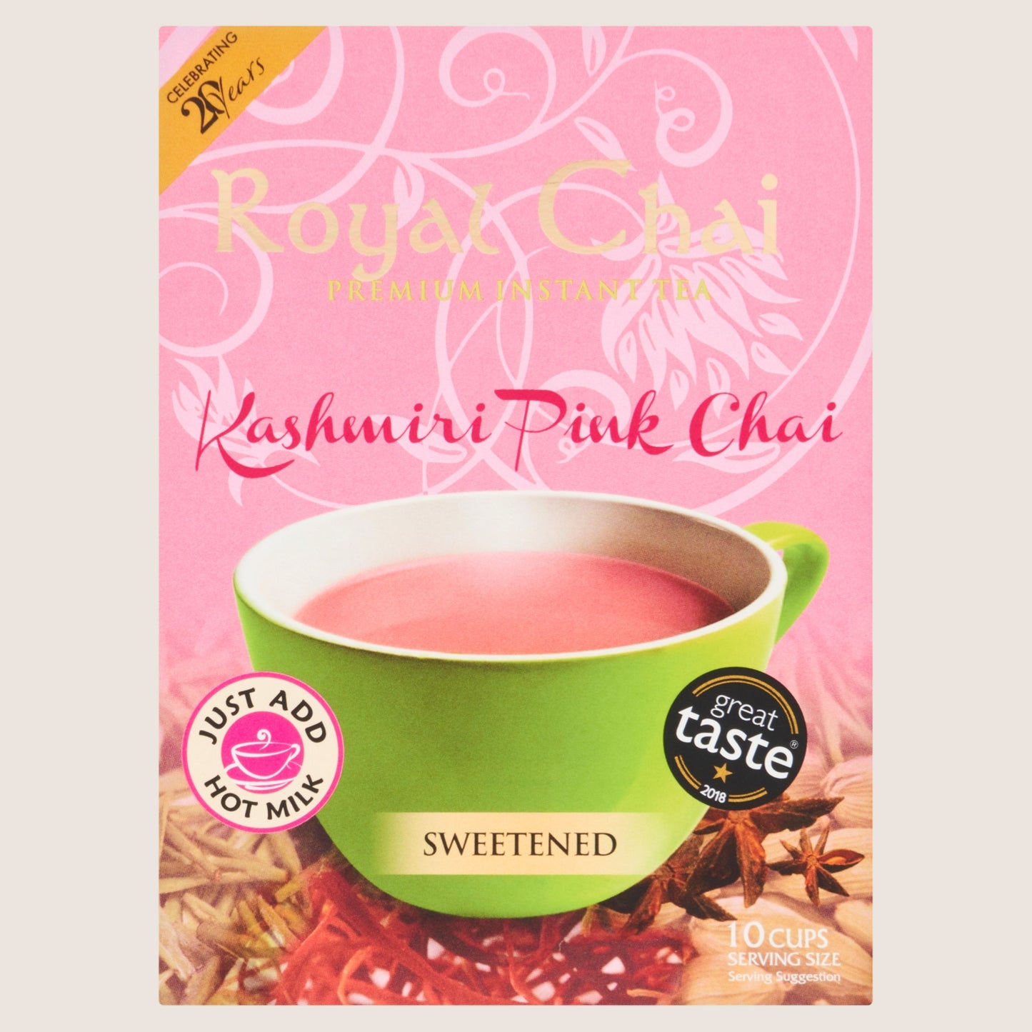 Royal Chai Sweetened Kashmiri Pink Chai No Artificial Additives 200g