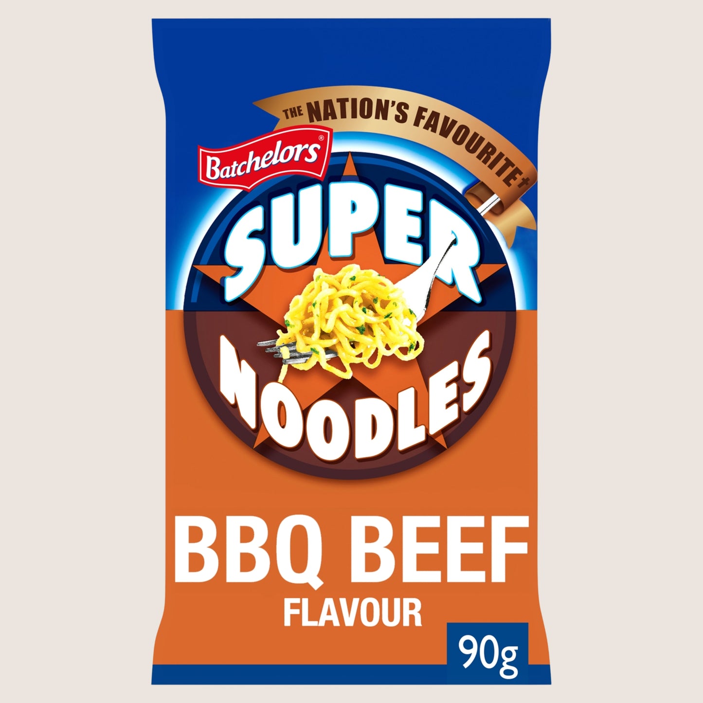 Batchelors Super Noodles BBQ Beef Flavour Instant Noodle Block Vegetarian Friendly 90g