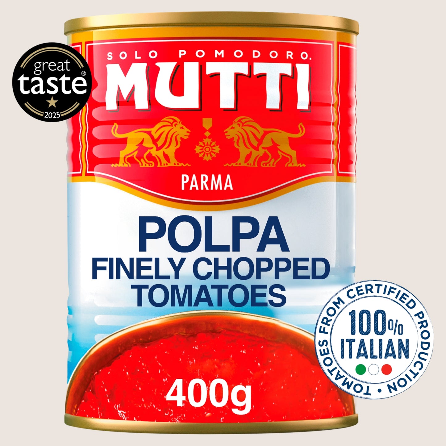 Mutti Finely Chopped Tomatoes Sun Ripened Tomatoes 400g