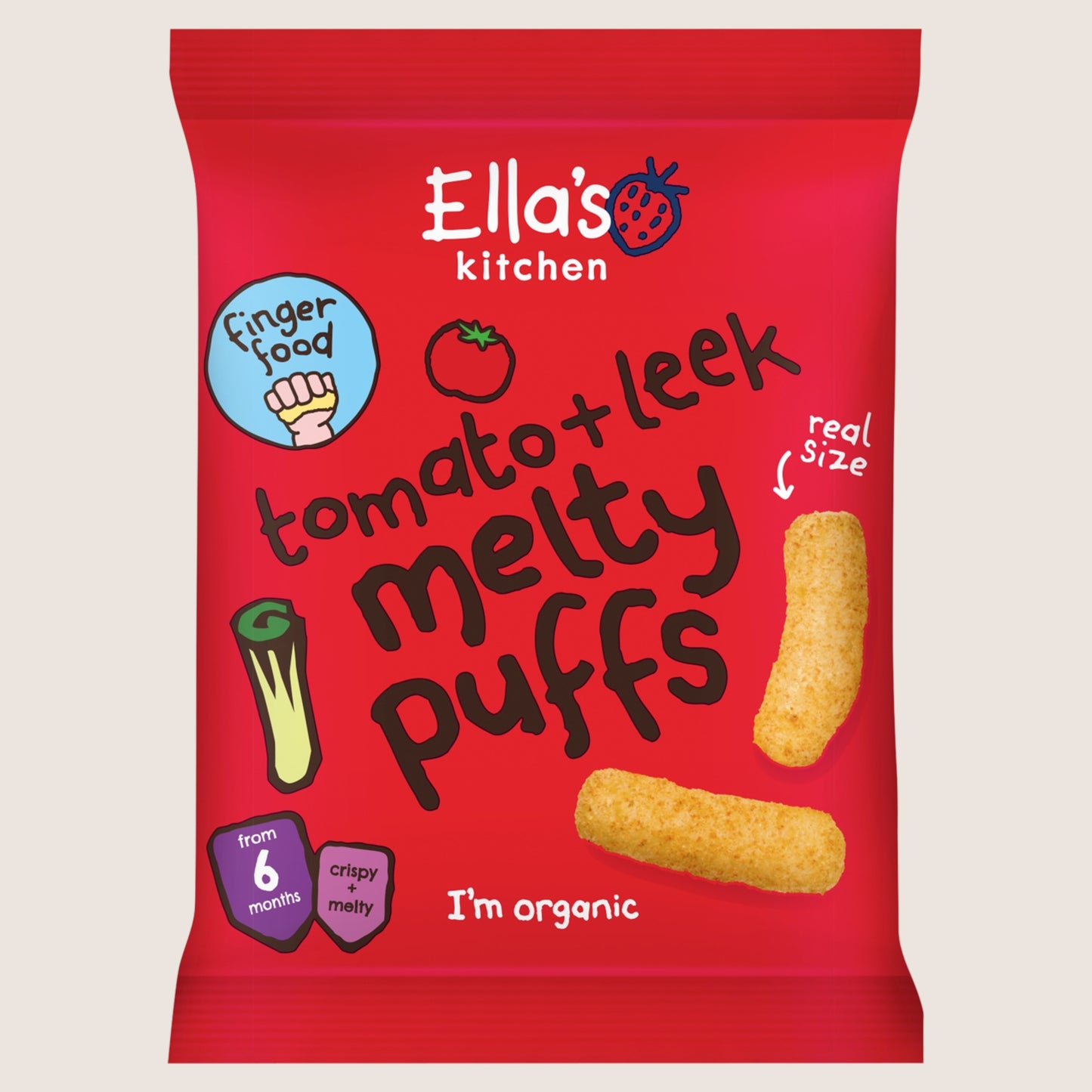 Ella's Kitchen Tomato + Leek Melty Puffs from 6 Months 6 Months Plus 20g