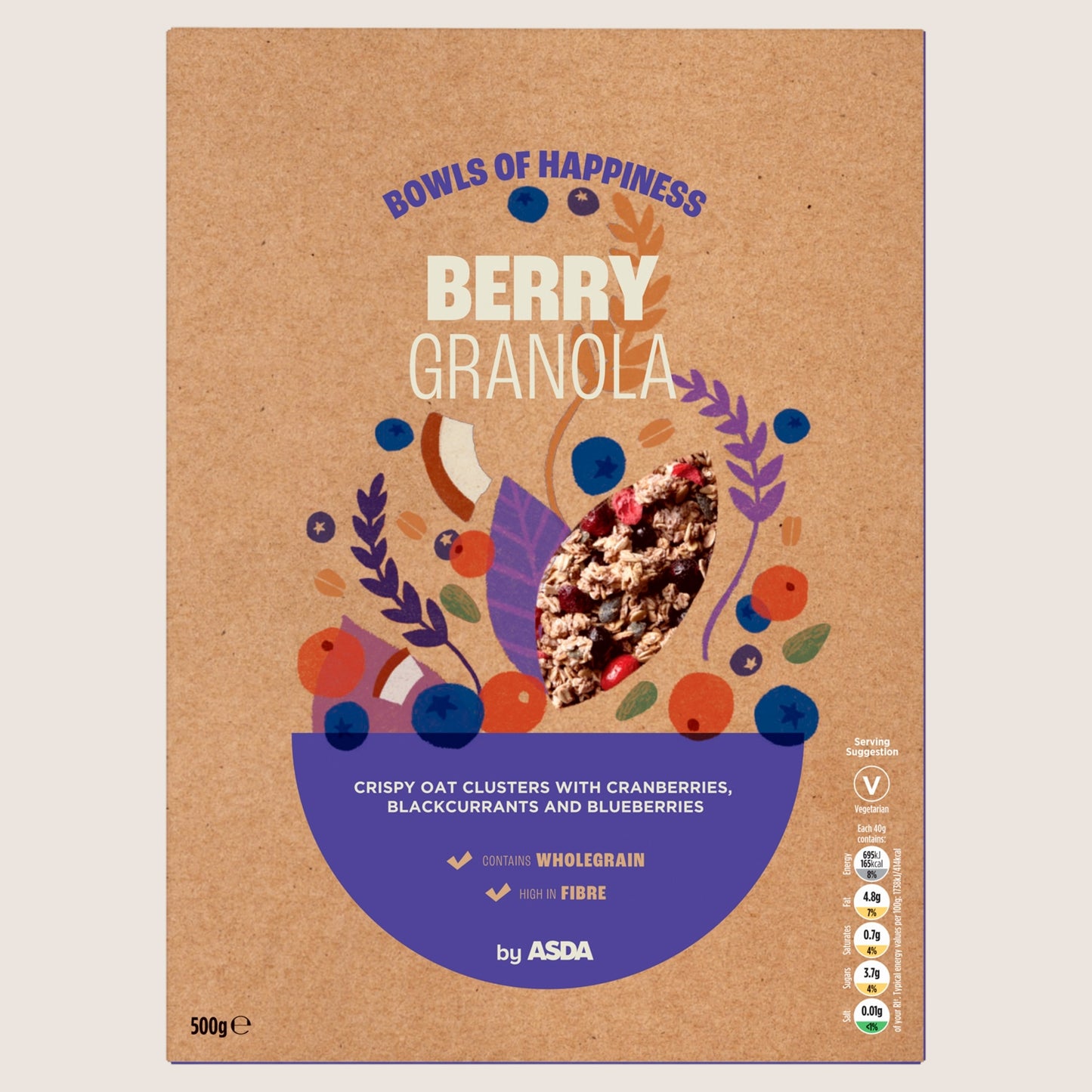 ASDA Berry Granola Wholegrain 500g