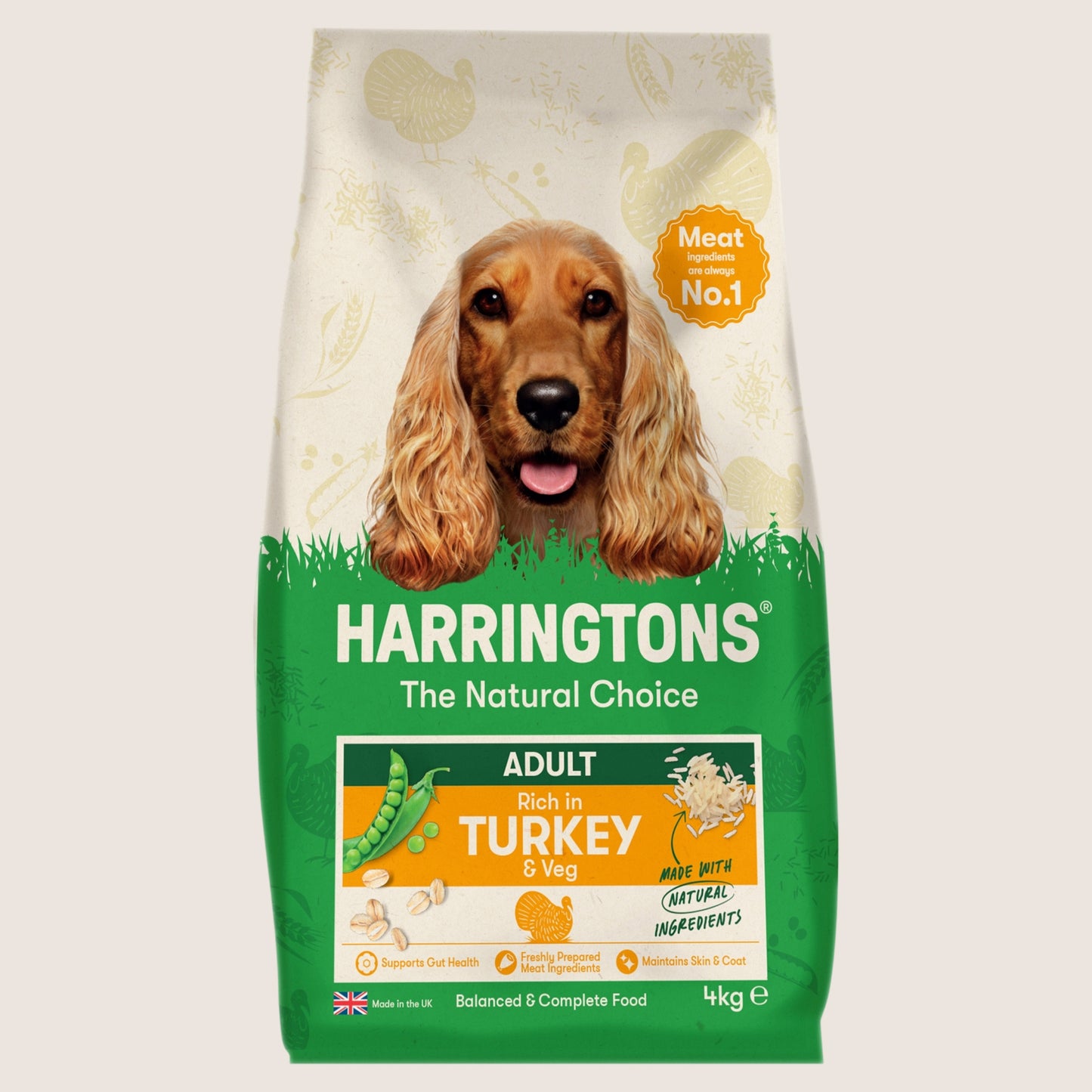 Harringtons Rich in Turkey with Veg Dry Adult Dog Food Complete Nutrition 4kg