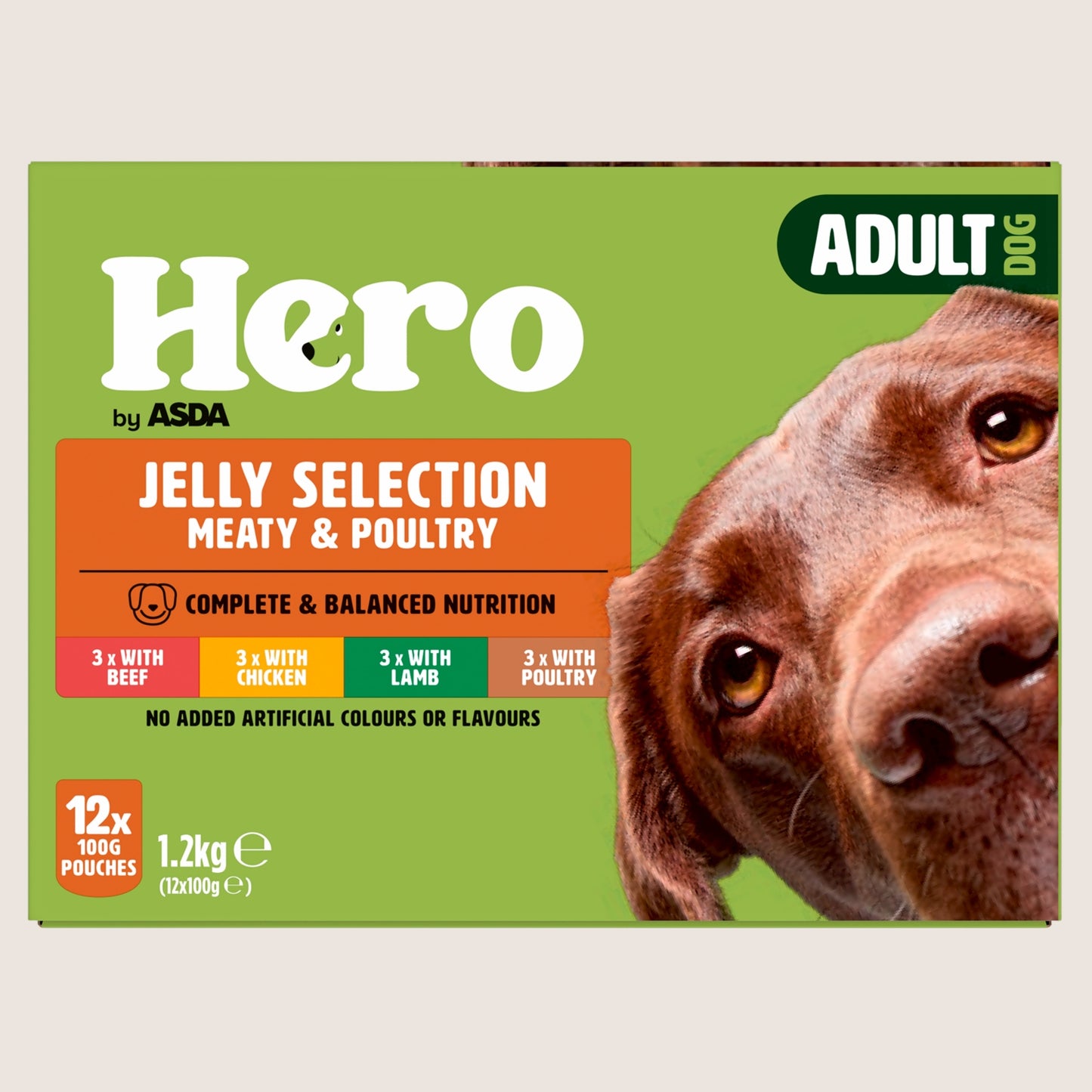 Hero by ASDA Hero Jelly Selection Meaty & Poultry Complete Nutrition 12 x 100g