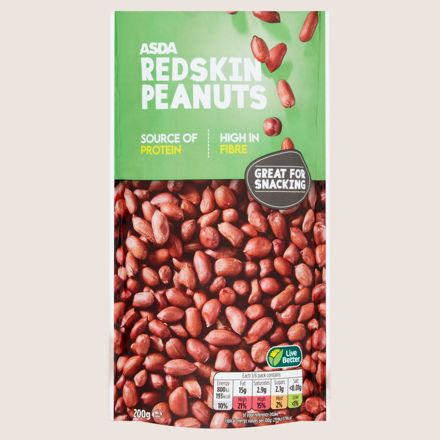 ASDA Redskin Peanuts Multipack 200g