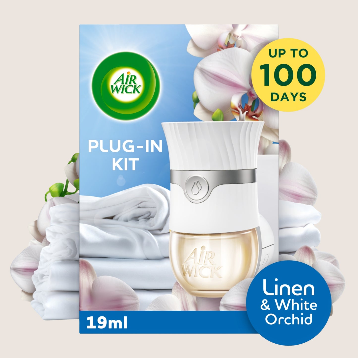 Air Wick Plug-In Kit Linen & White Orchid Air Freshener 19ml
