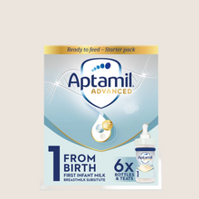 Aptamil Advanced 1 First Baby Milk Formula Starter Pack Ready to Use Liquid from Birth Starter Pack 6x70 ml