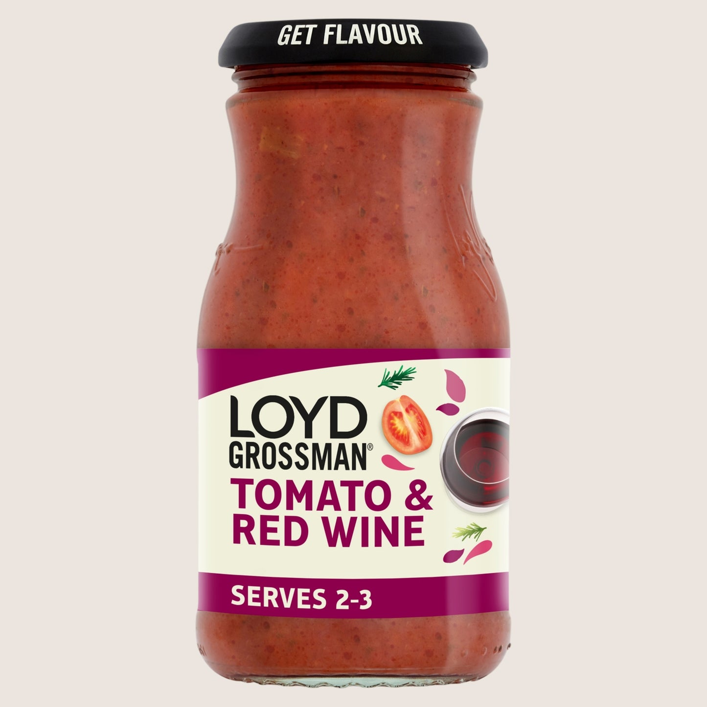 Loyd Grossman Tomato & Red Wine Pasta Sauce No Artificial Additives 350g