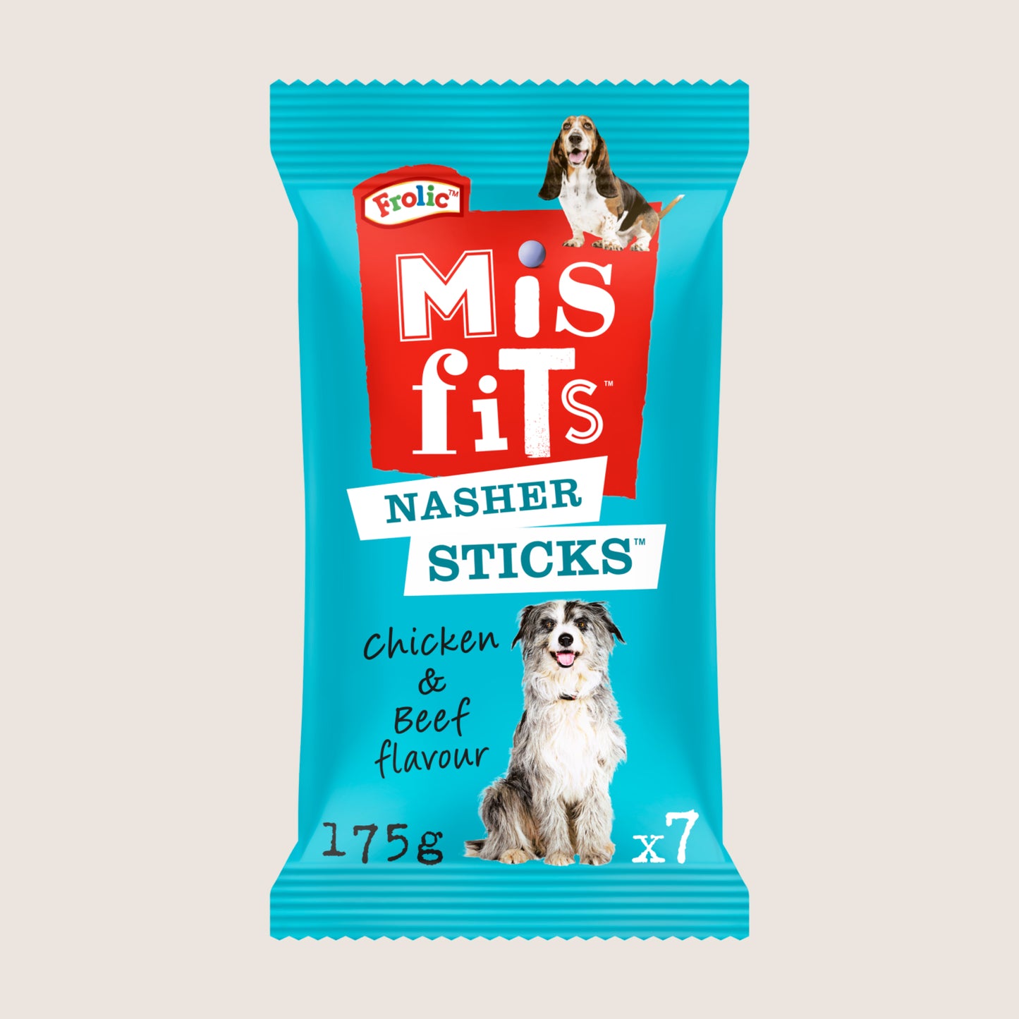 Misfits Nasher Sticks Adult Medium Dog Treats with Chicken and Beef No Artificial Additives 170g