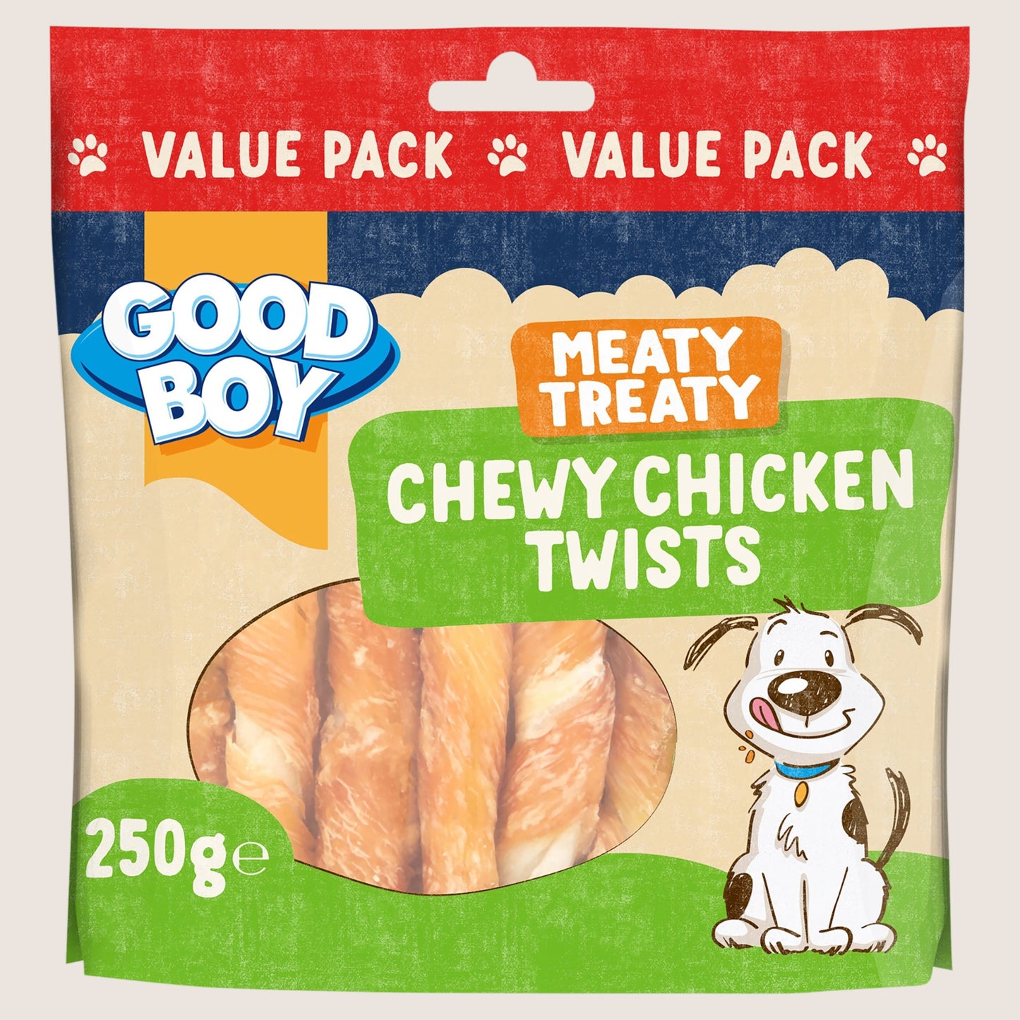 Good Boy Meaty Treaty Chewy Chicken Twists No Artificial Additives 250g