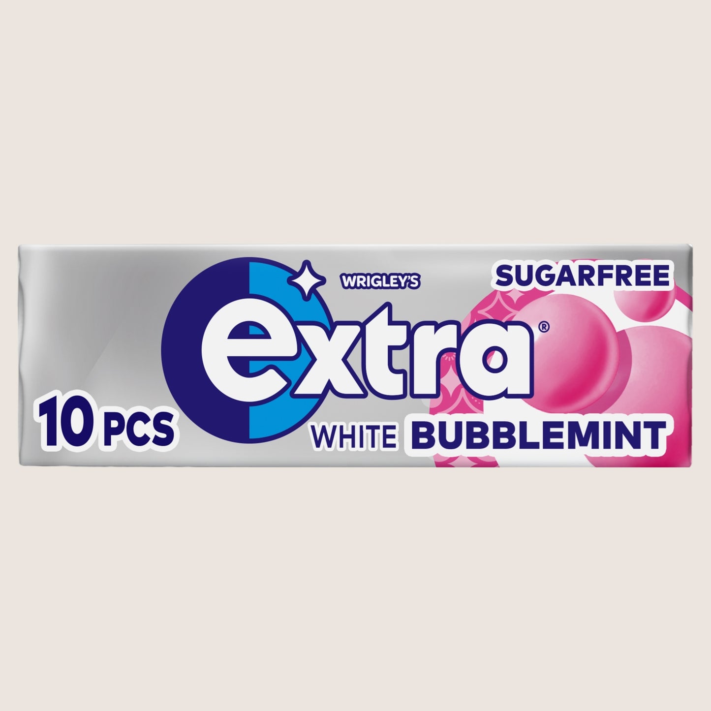 Wrigley's Extra White Bubblemint Sugarfree Chewing Gum 10 Pieces