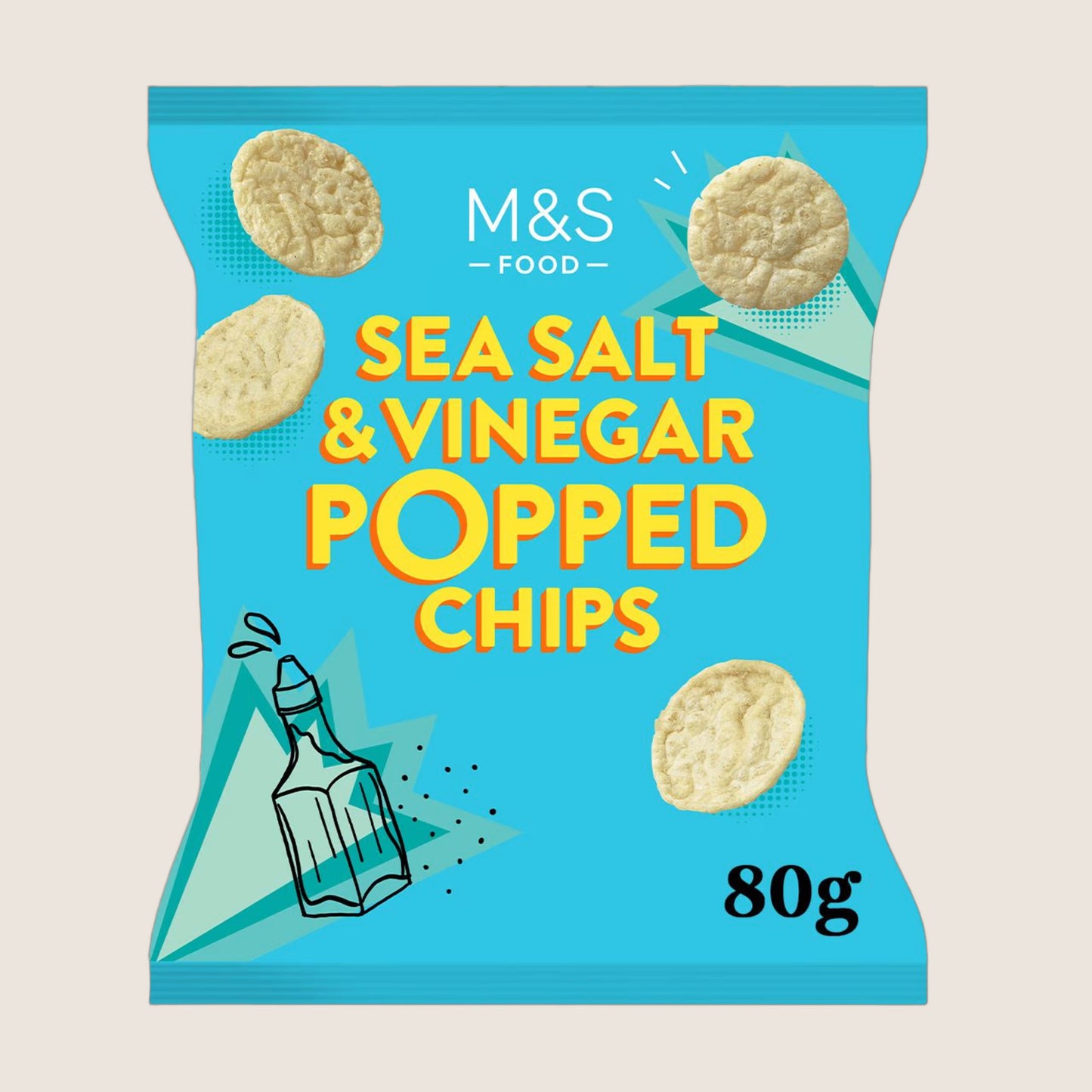 M&S Sea Salt And Vinegar Popped Chips 80 g