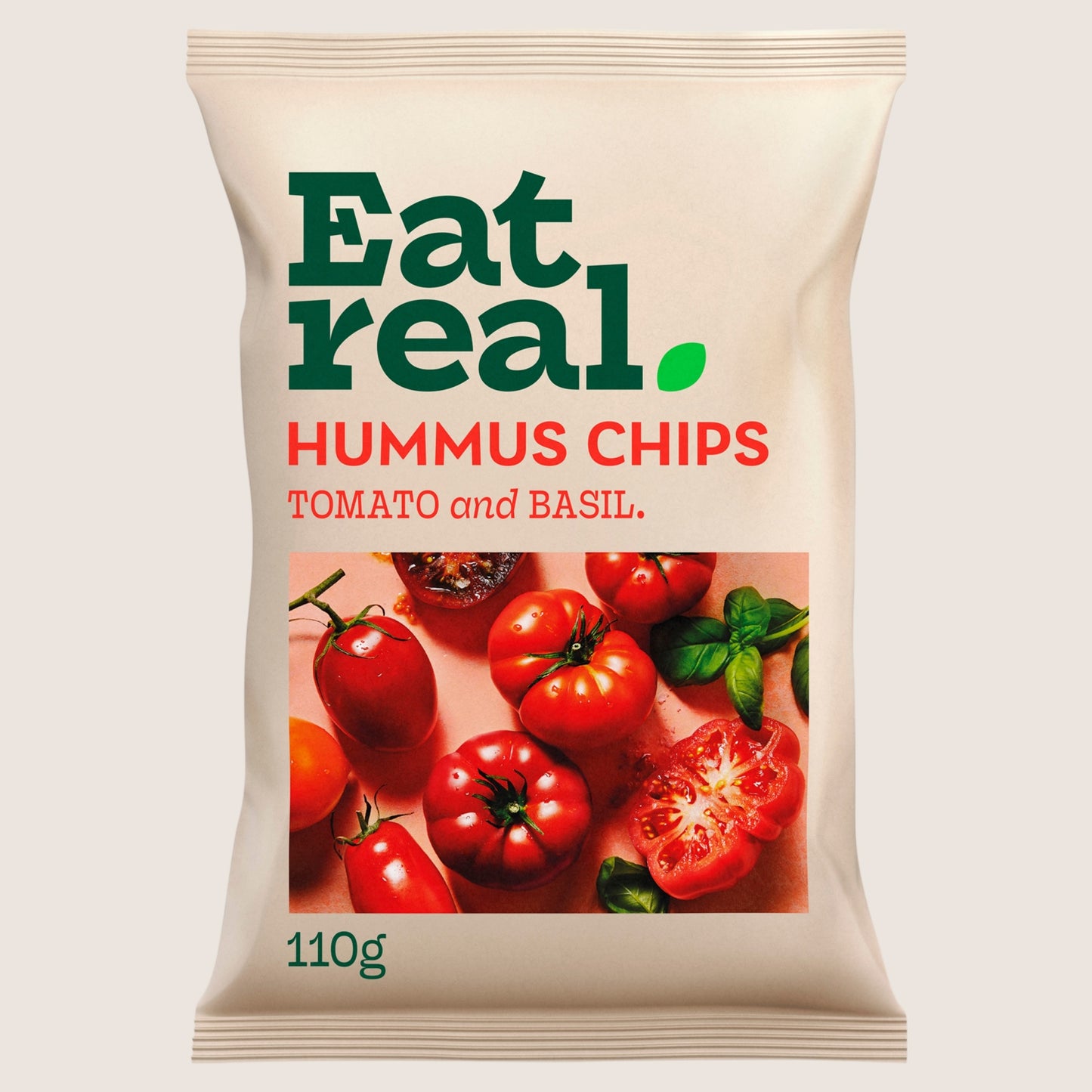 Eat Real Tomato & Basil Hummus Chips Sharing Gluten Free 110g