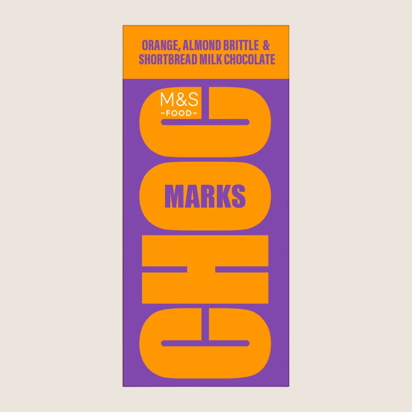 M&S Choc Marks Orange, Almond Brittle And Shortbread Milk Chocolate 180 g