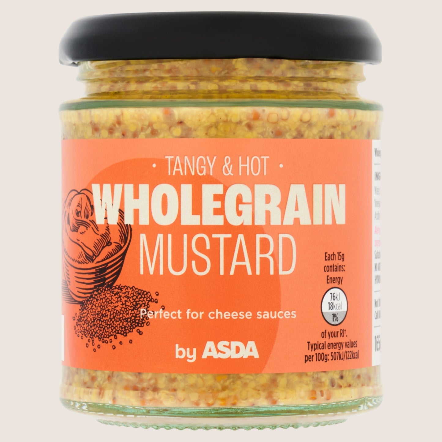 ASDA Wholegrain Mustard No Artificial Additives 165g